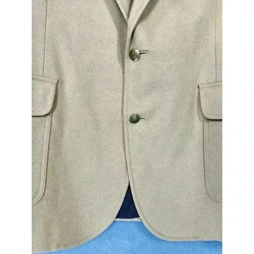 Pendleton Wool Blazer Jacket Size 44 Long Sportcoat Khaki Tan Gold 2 Button EUC